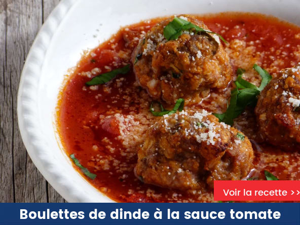 Boulettes moelleuses de dinde à la sauce tomate